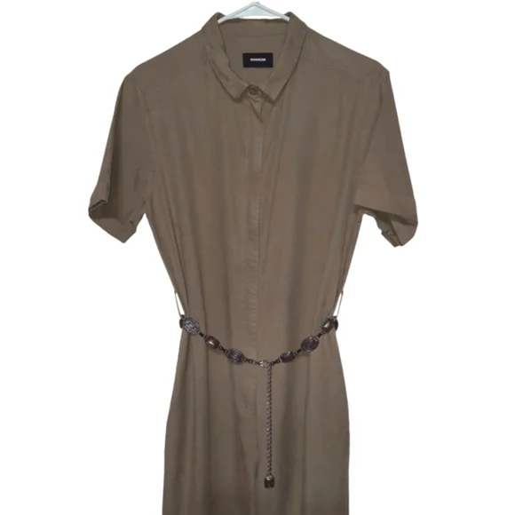 MONROW Utility Jumpsuit Revolve Olive Green Khaki Zip-Up Ankle Jogger Style M - Picture 4 of 10